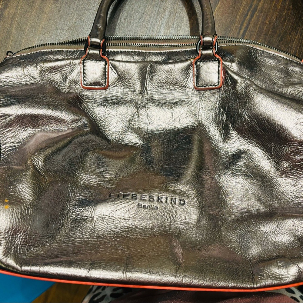 Liebeskind Berlin bronze  bag with orange details